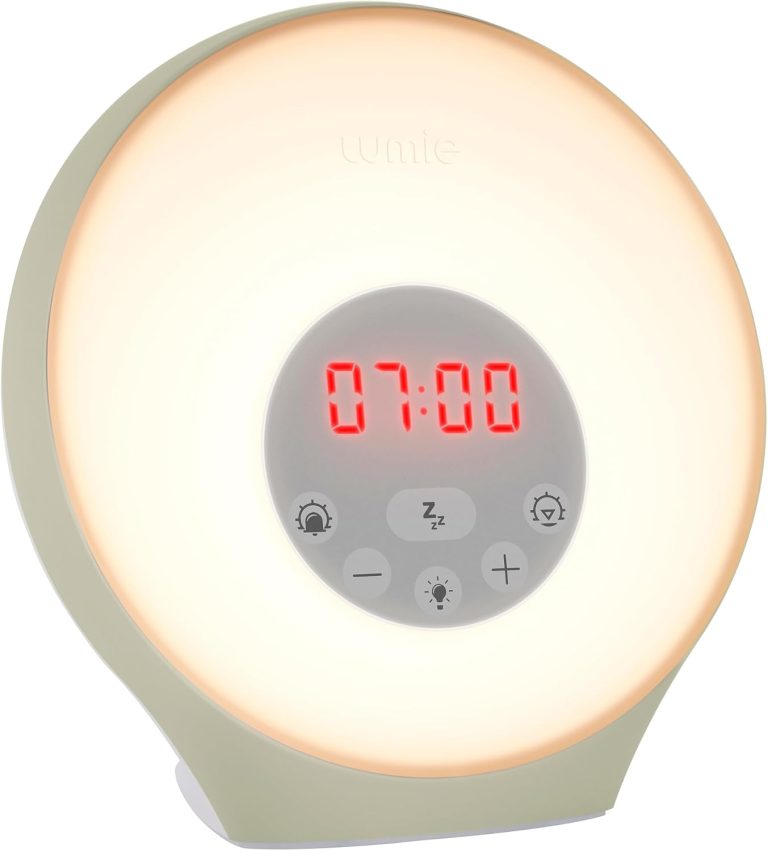 Lumie Sunrise Alarm, Simulateur d'Aube et de Crépuscule, Réveil avec Mélodies, Éclairage d'Ambiance